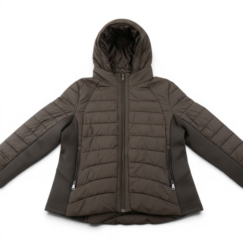 Bernardo Performance Puffer‎ Jacket Womens Large Brown Excellent Quilted Hooded